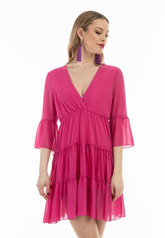 faina - Vestido em rosa: frente