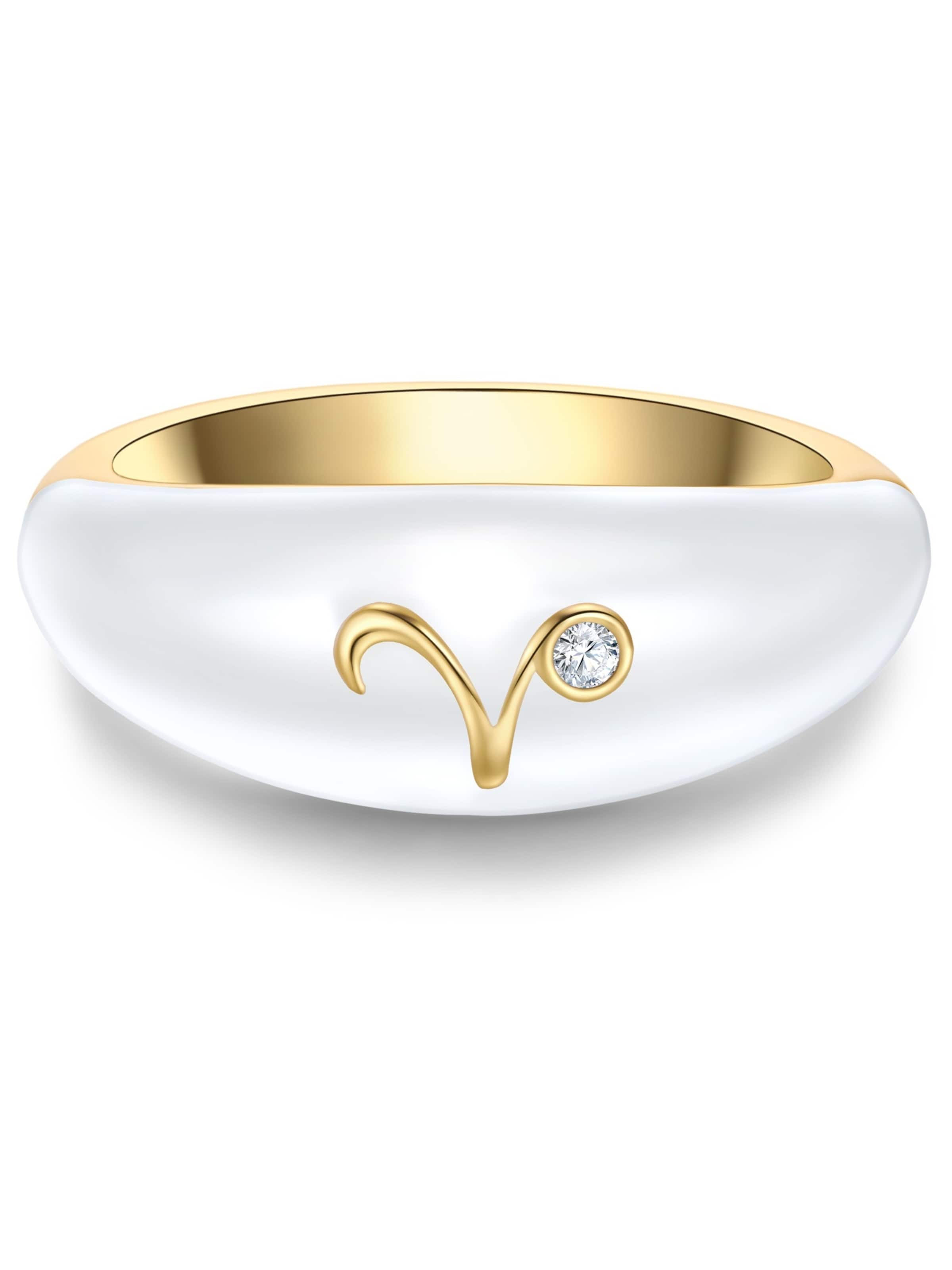 Glanzstücke München Ring i guld / hvid, Produktvisning