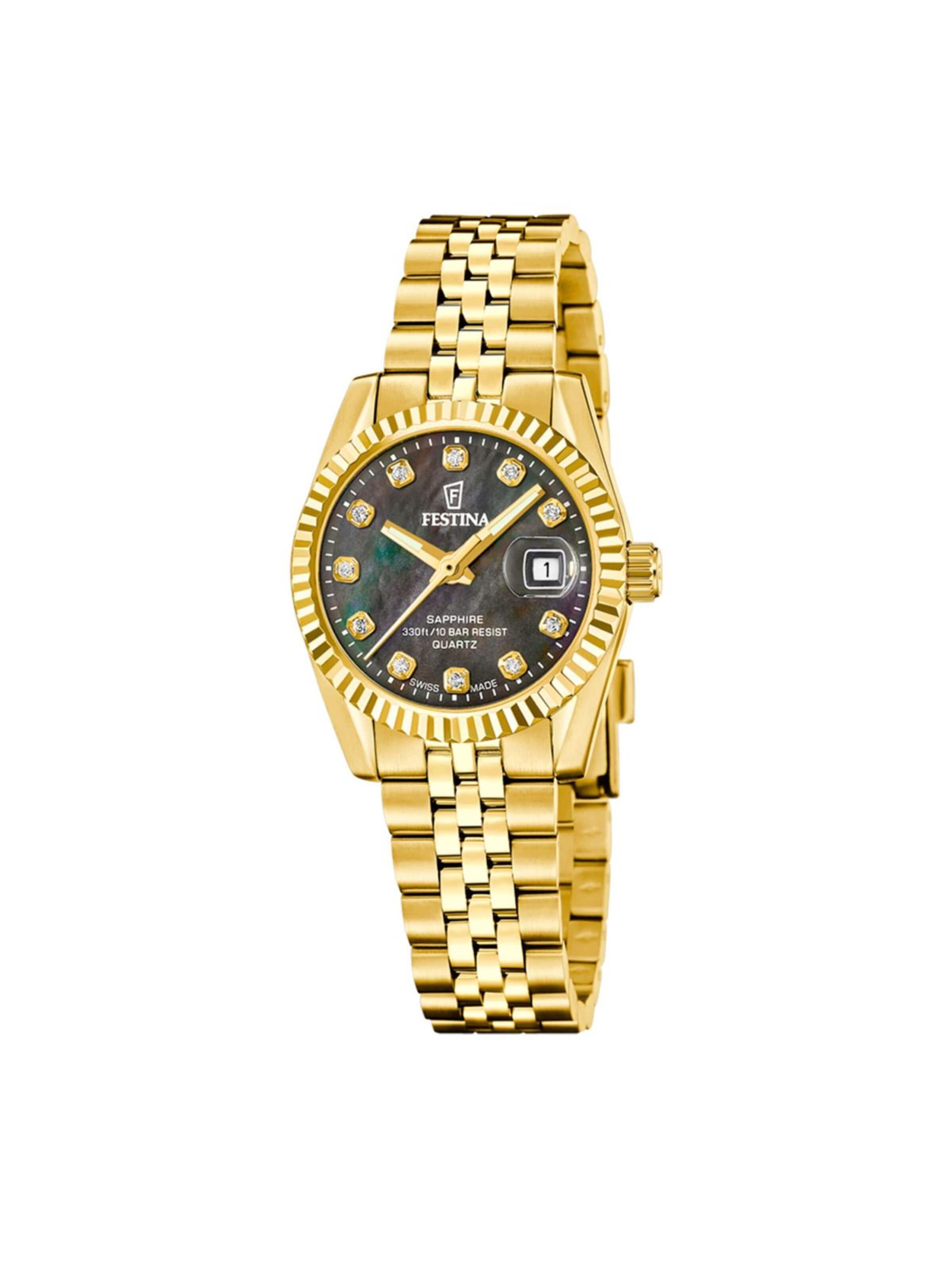 FESTINA Analogové hodinky 'Date watch Classics Swiss Made' – černá: přední strana