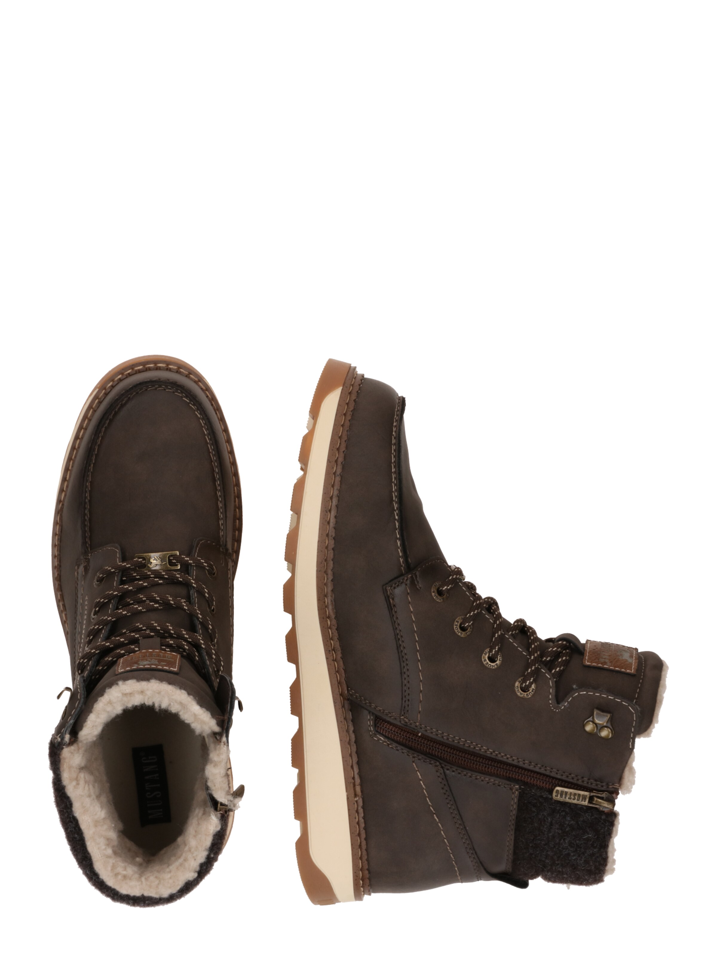 MUSTANG Ботинки на шнуровке в Коричневый