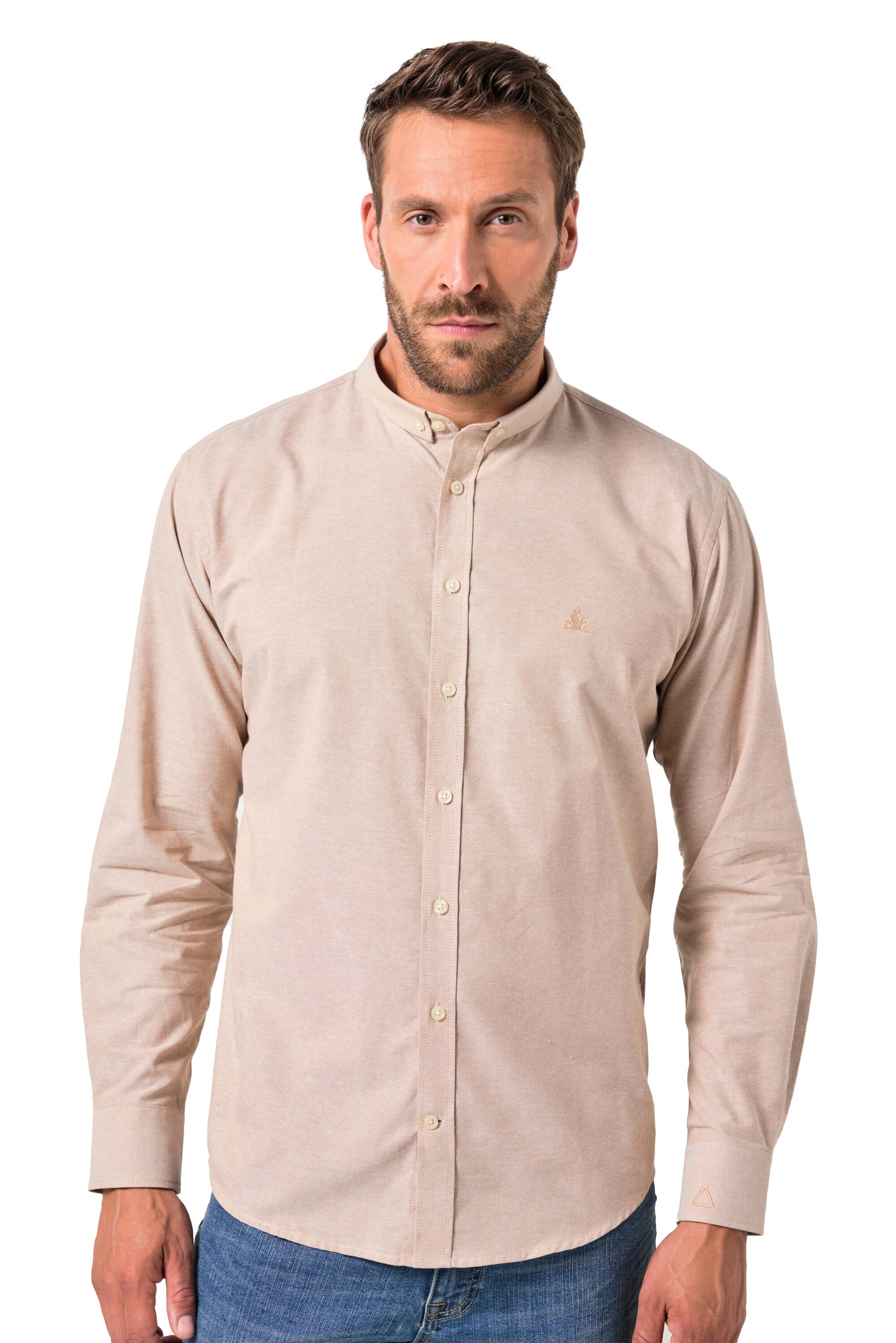 JP1880 Regular fit Overhemd in Beige: voorkant