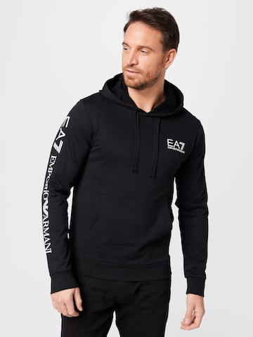 EA7 Emporio Armani Sweatshirt in Zwart: voorkant