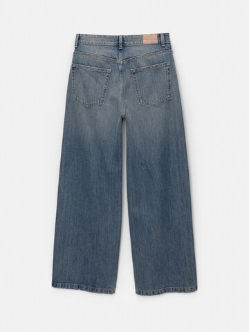 Pull&Bear Wide Leg Jeans in Blau