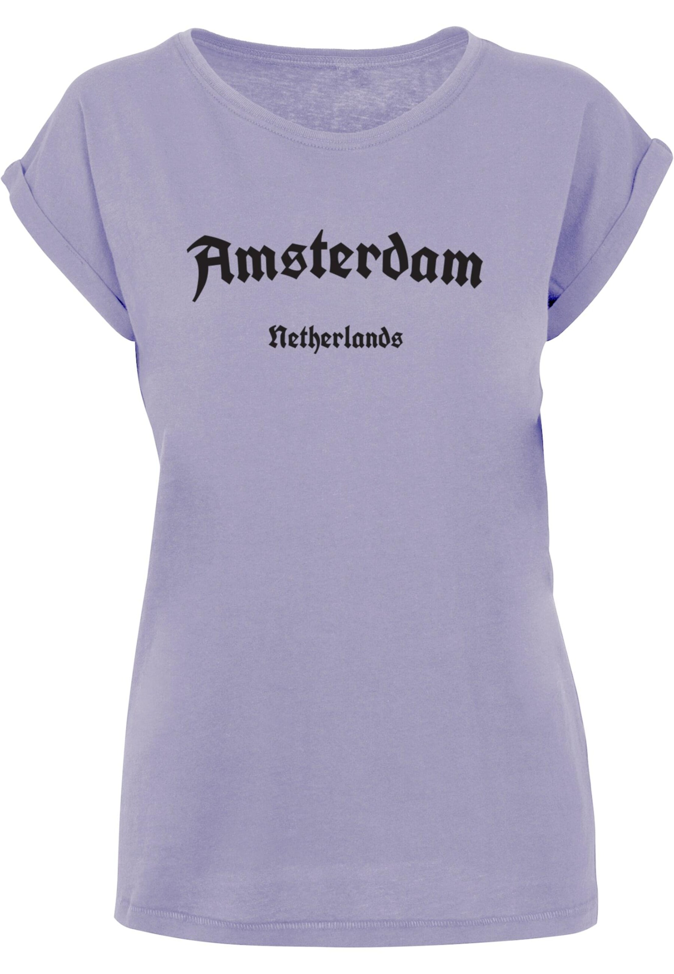 Merchcode Shirt 'Amsterdam' in Lila: voorkant