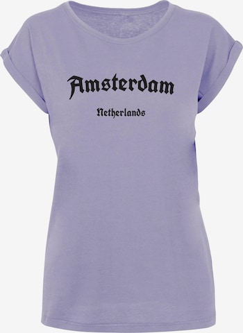 Merchcode Shirt 'Amsterdam' in Lila: voorkant