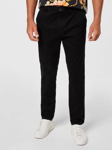 Clean Cut Copenhagen Slimfit Broek 'Milano Drake' in Zwart: voorkant