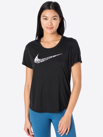 NIKE Performance shirt 'Swoosh' in Black: front