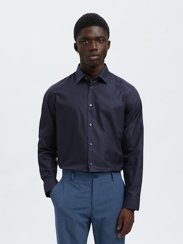 SELECTED Slim Fit Hemd 'SLHCLARK' in Blau: Vorderseite