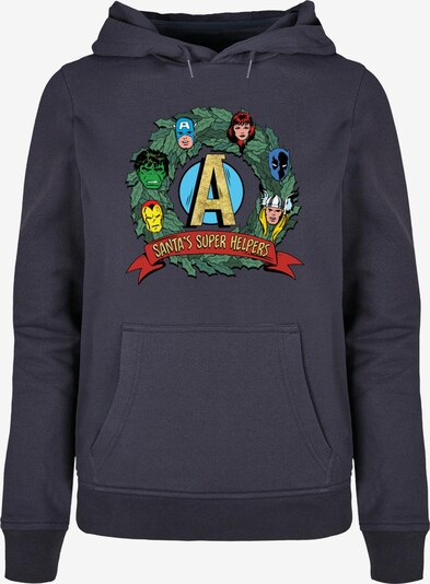 ABSOLUTE CULT Sweatshirt 'Marvel - Santa's Super Helpers' in navy / hellblau / gelb / grün, Produktansicht