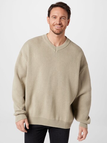 WEEKDAY Sweater 'John' in Green: front