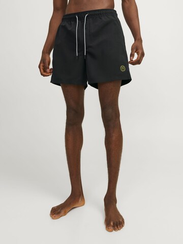 JACK & JONES Board Shorts 'JPSTFIJI' in Black: front