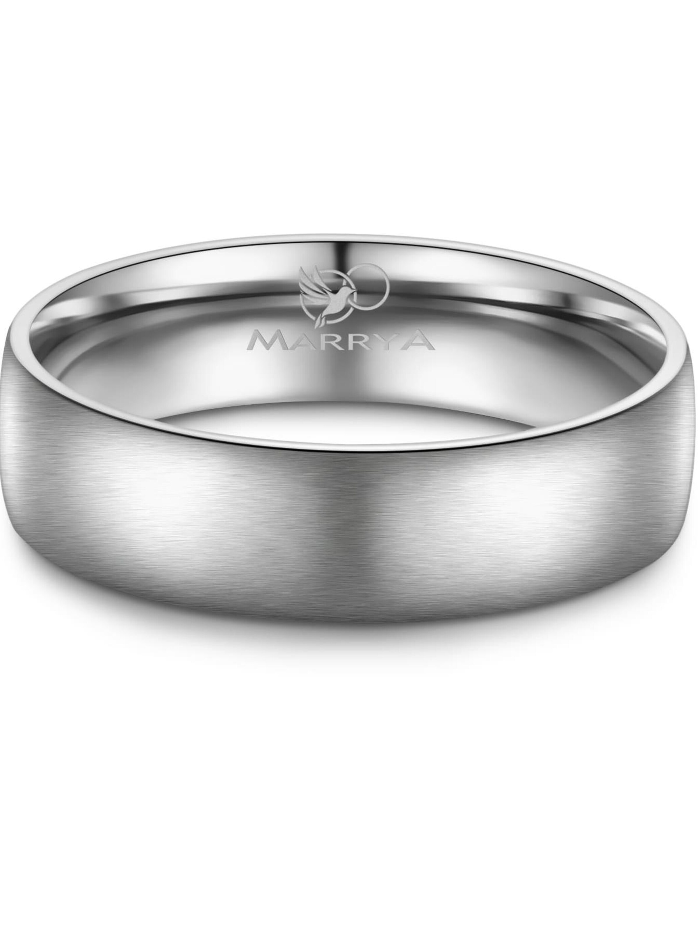 MARRYA Ring 'MARRYA ES-04 Ehering aus Edelstahl – Silberfarben' in Grey