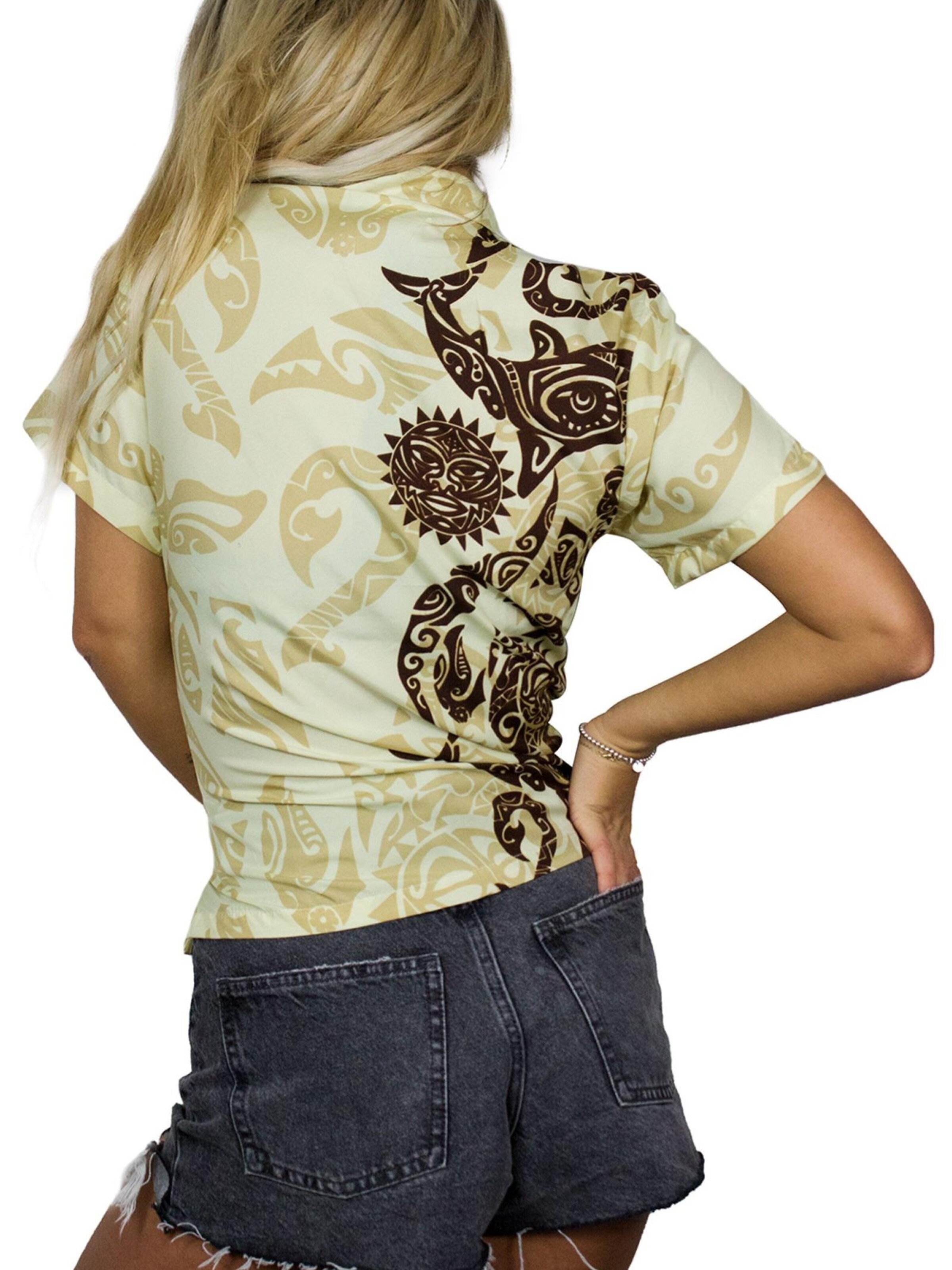 King Kameha Bluse 'Maori Wedding'‌‌‌‌‌‌‌‌ in Beige