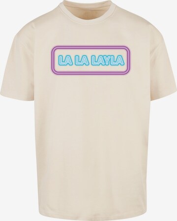 T-Shirt 'La La Layla' Merchcode en beige : devant