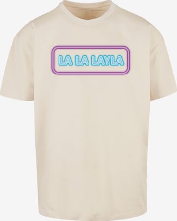 Merchcode Shirt 'La La Layla' in Beige: voorkant