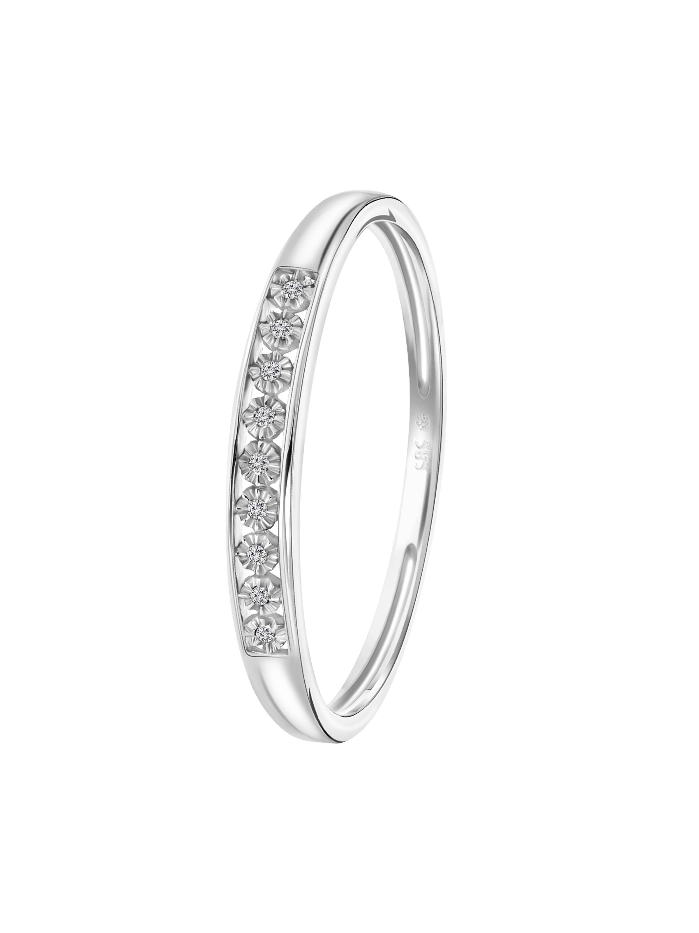 Lucardi Ring 'Chic' in Silber: Vorderseite