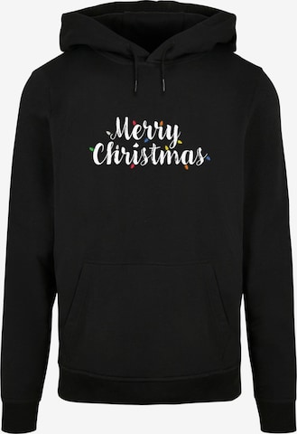 Merchcode Sweatshirt 'Merry Christmas Lights' in Zwart: voorkant