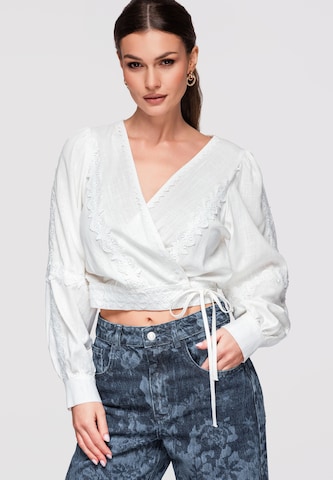 Ombre Blouse in Wit: voorkant