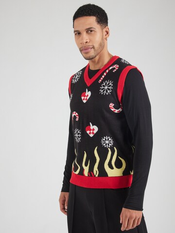 Canottiera 'Xmas Burning Snowflake' di Denim Project in nero: frontale