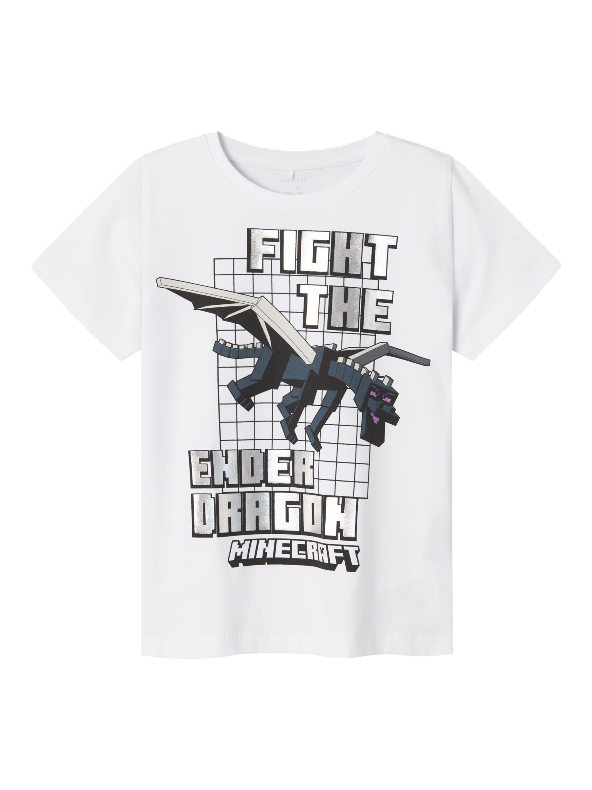 NAME IT T-Shirt 'Minecraft' in Weiß: Vorderseite