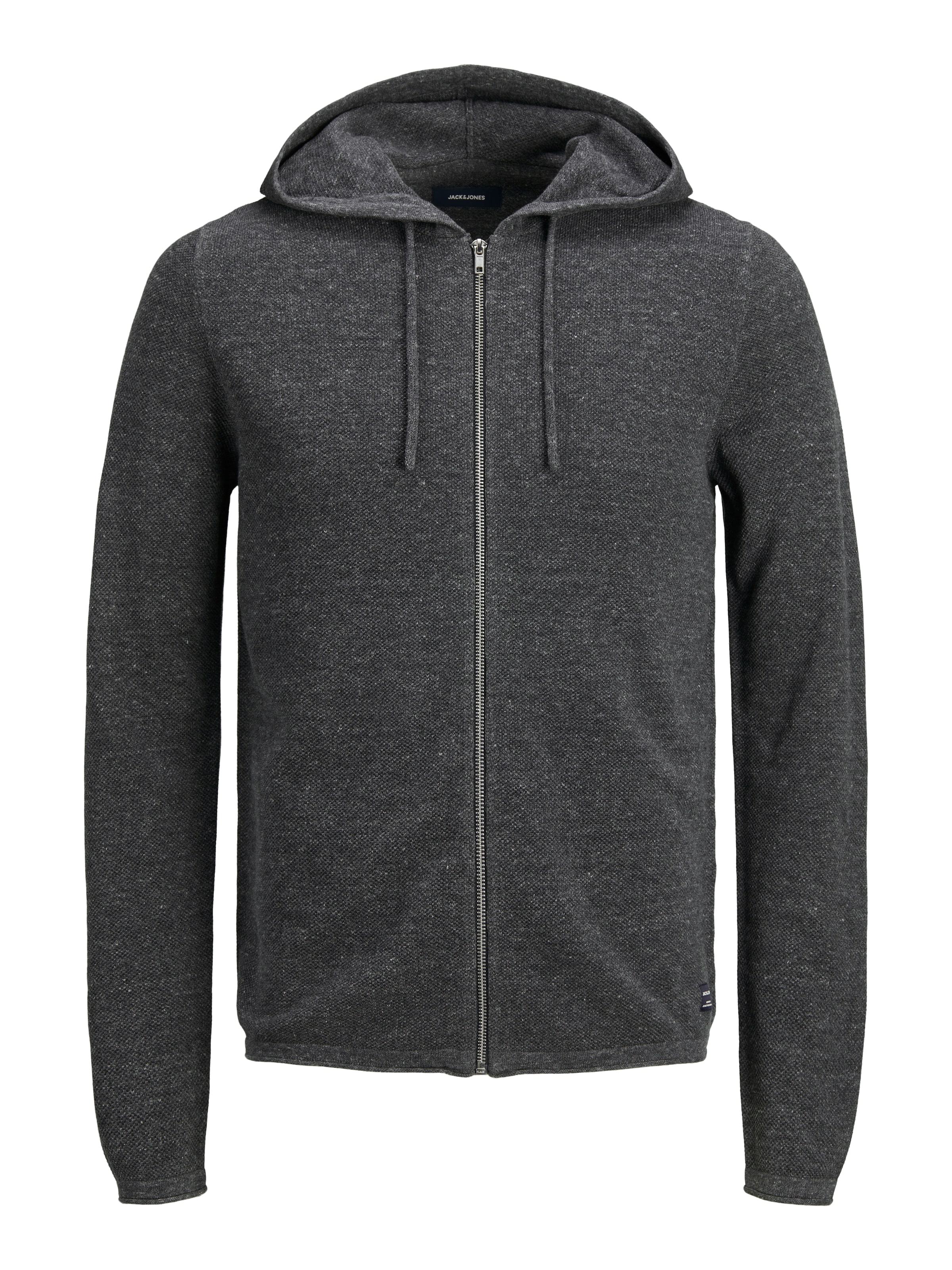 JACK & JONES Gebreid vest 'Hill' in Grijs: voorkant