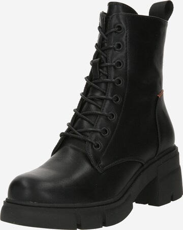 Refresh Lace-Up Ankle Boots in Black: front