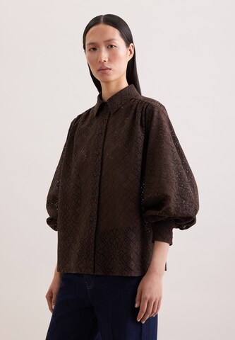 Chemisier 'February Drop 261' SEIDENSTICKER en marron : devant