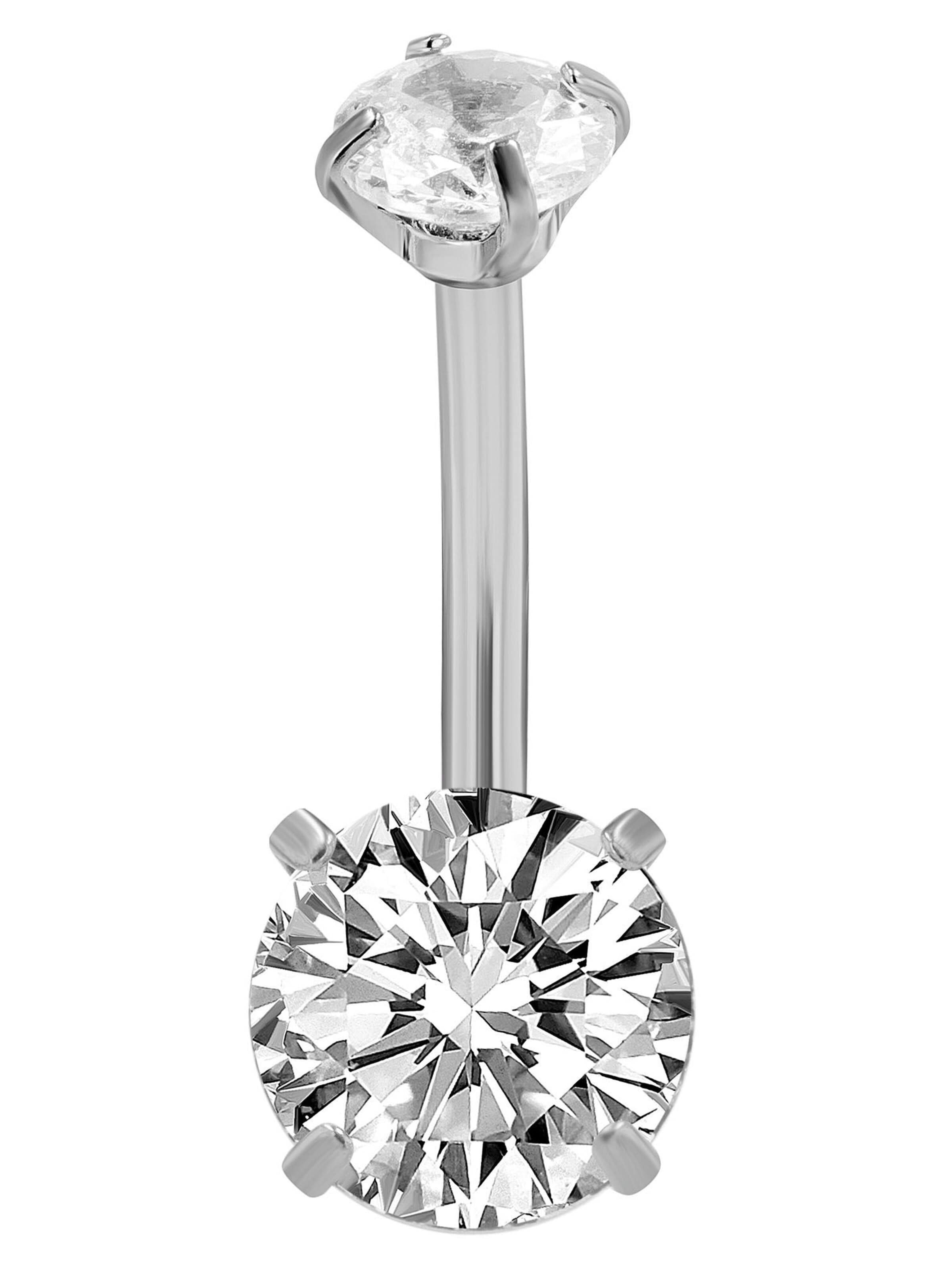 Akzent Piercingschmuck 'Dasha, hautverträglich'‌‌‌‌ in Silber: Vorderseite