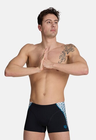 ARENA Athletic Swim Trunks 'PLANET WATER' in Black: front