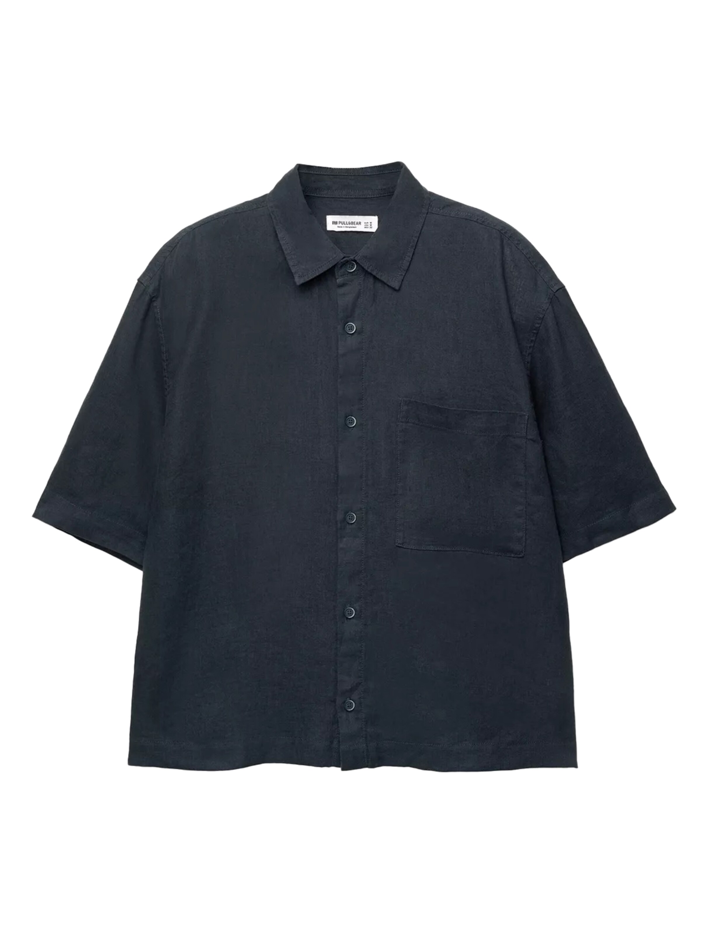 Pull&Bear Comfort Fit Hemd in Blau: Vorderseite