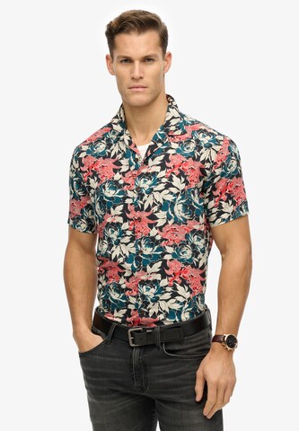 Superdry Regular fit Button Up Shirt 'Hawaii' in Blue: front