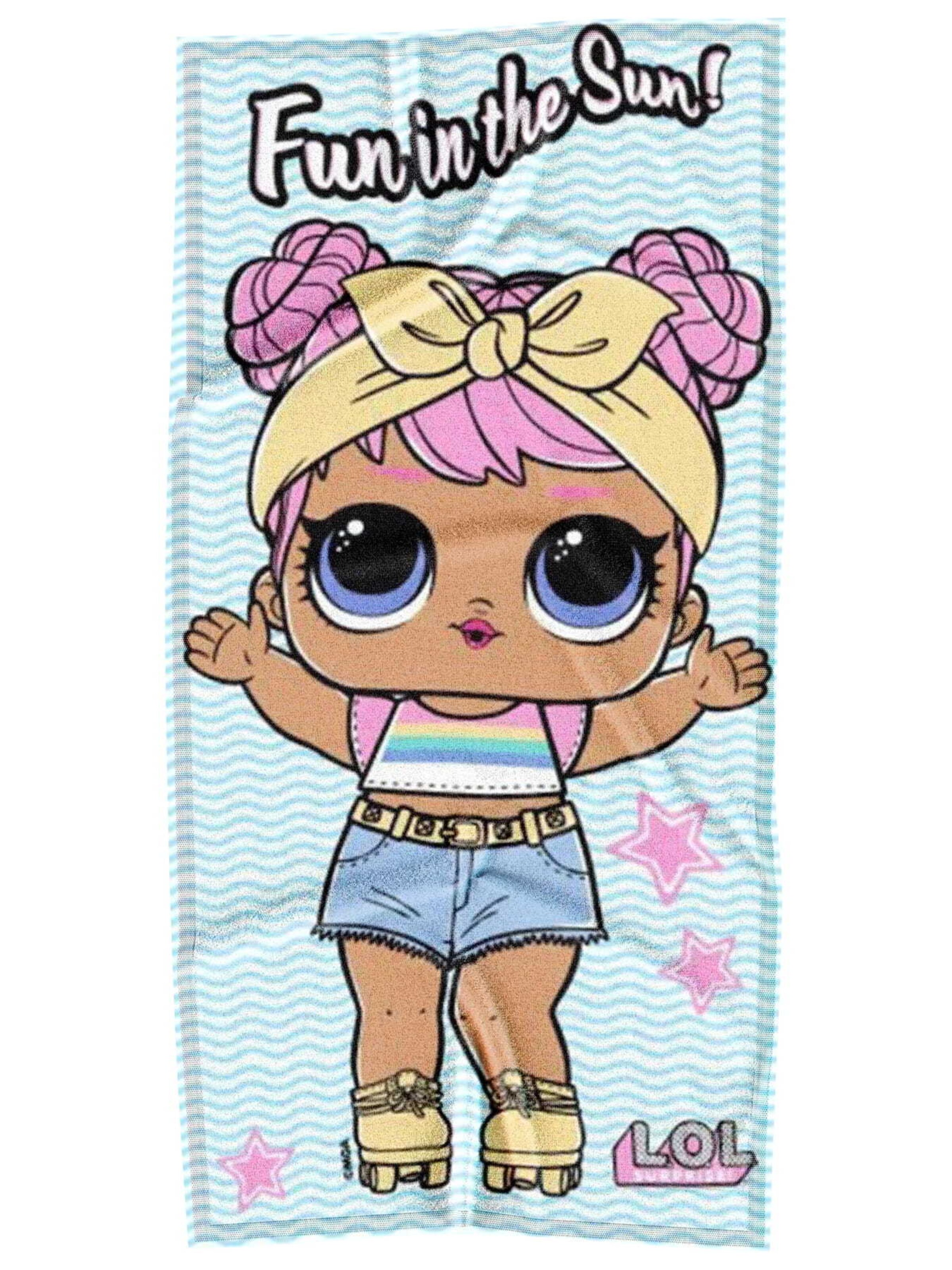 L.O.L Surprise! Serviette ' L.O.L. Surprise! ' en sable / bleu / bleu clair / rose, Vue avec produit