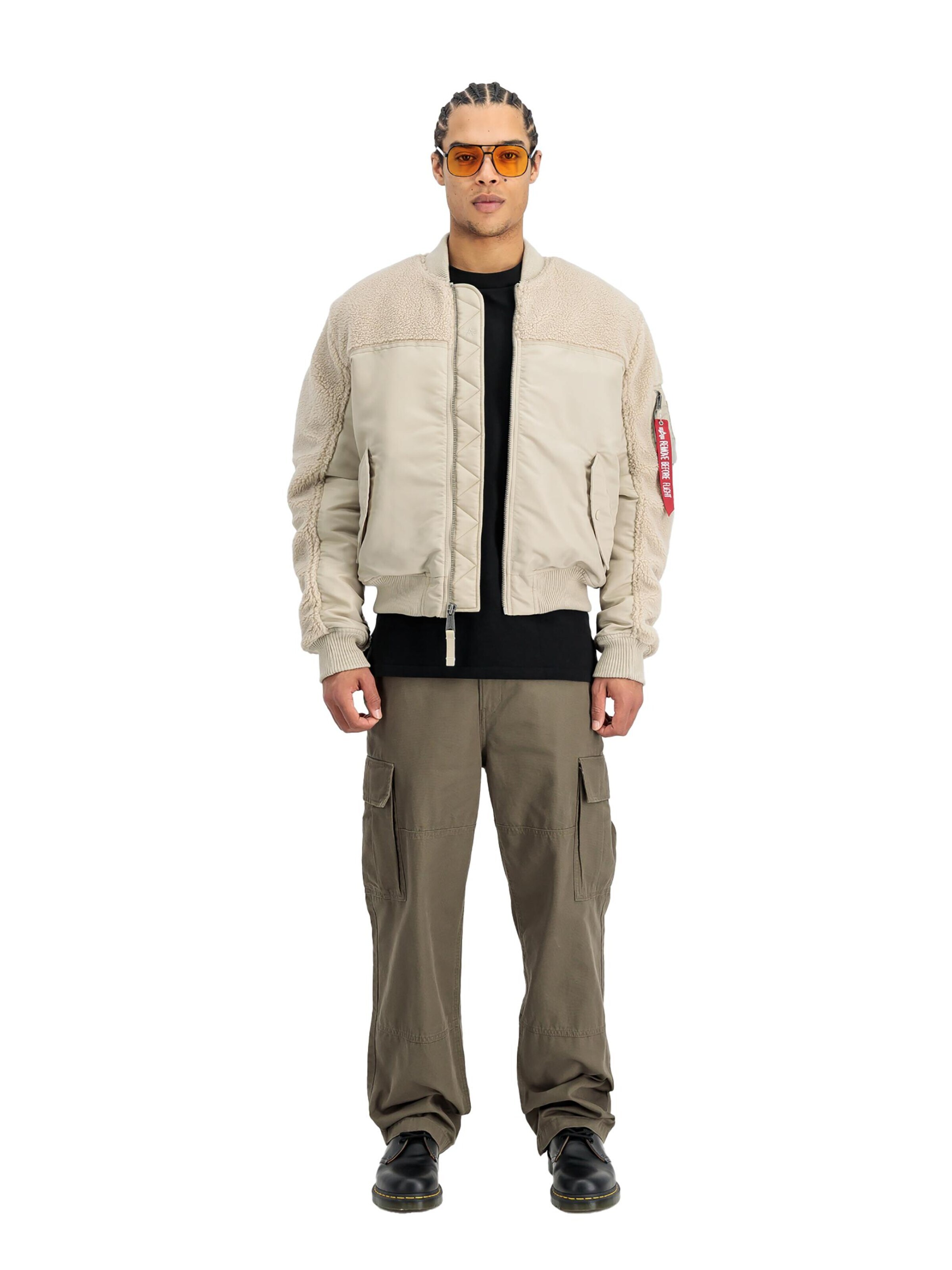 ALPHA INDUSTRIES Between-Season Jacket 'MA-1 Teddy' in Beige