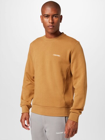 Sweat-shirt Calvin Klein en marron : devant