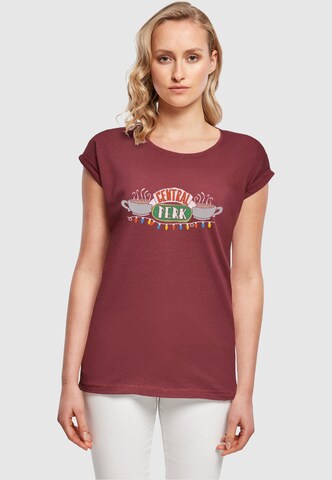ABSOLUTE CULT Shirt 'Friends - Central Perk Christmas Lights' in Red: front