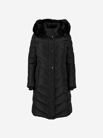 Passioni Winterparka 'Lange Steppjacke mit Kapuze' in Schwarz: Vorderseite