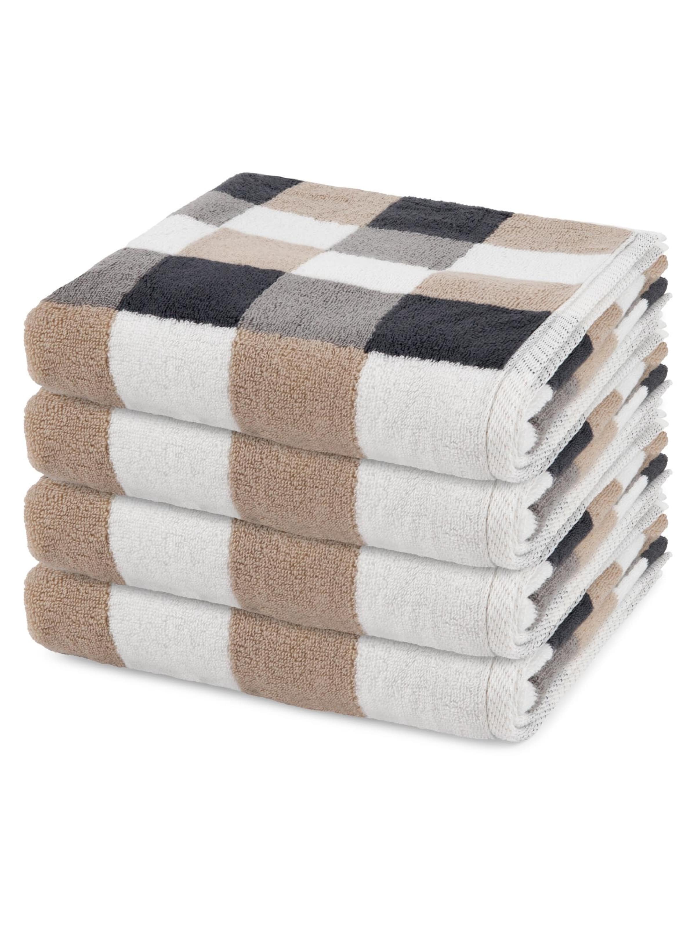 ROSS Handtuch 'Cashmere feeling Karo'‌‌‌ in Braun: Vorderseite