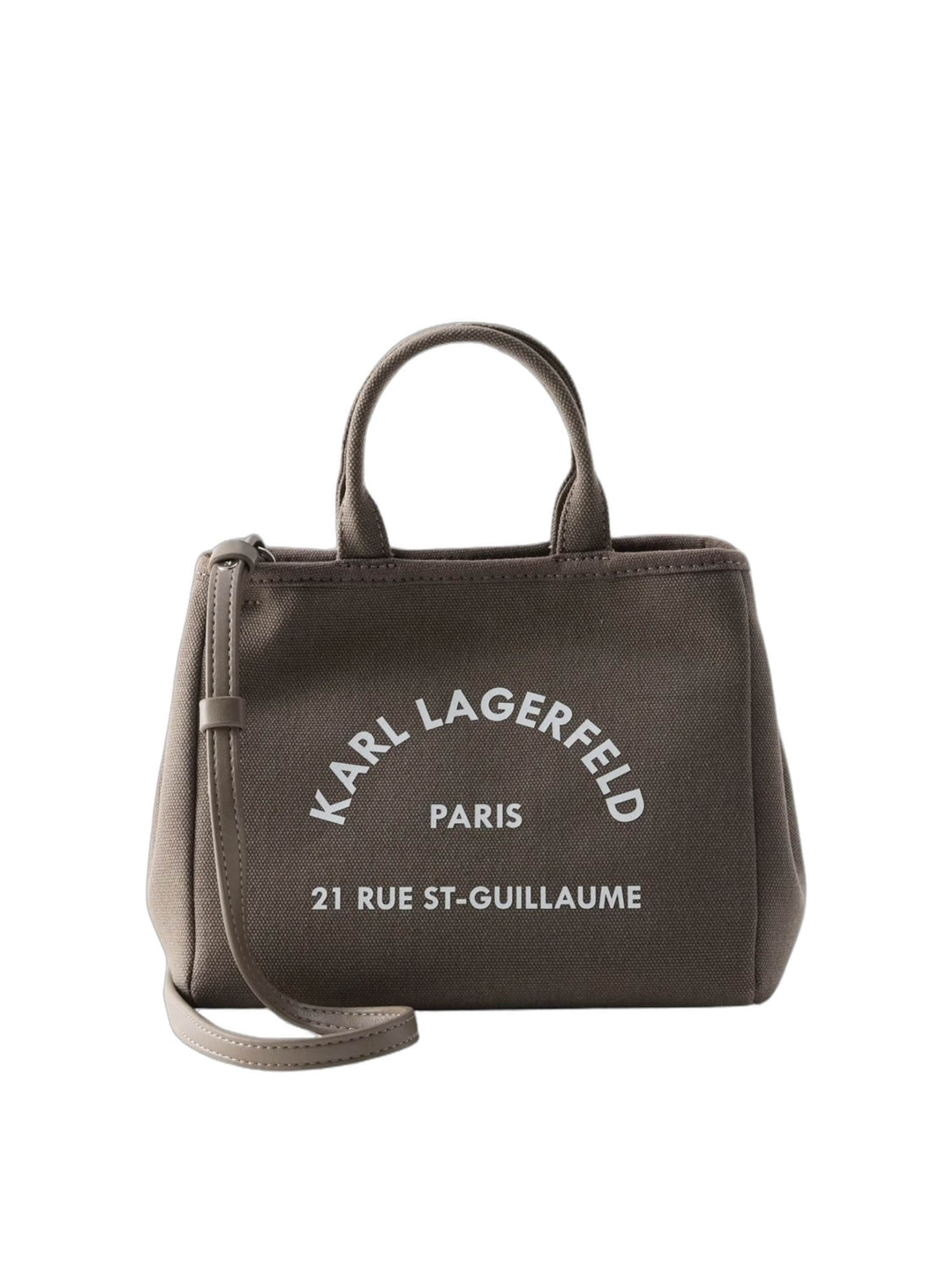 Cabas 'Karl Lagerfeld Cabas Convertible Mini Coton Taupe' Karl Lagerfeld en gris : devant