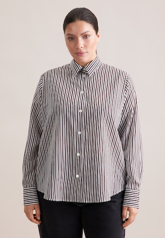 Chemisier 'Schwarze Rose' SEIDENSTICKER en marron : devant