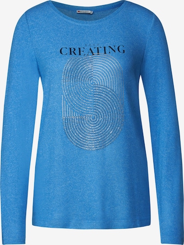 STREET ONE Shirt 'Cosy Artwork' in Blue: front