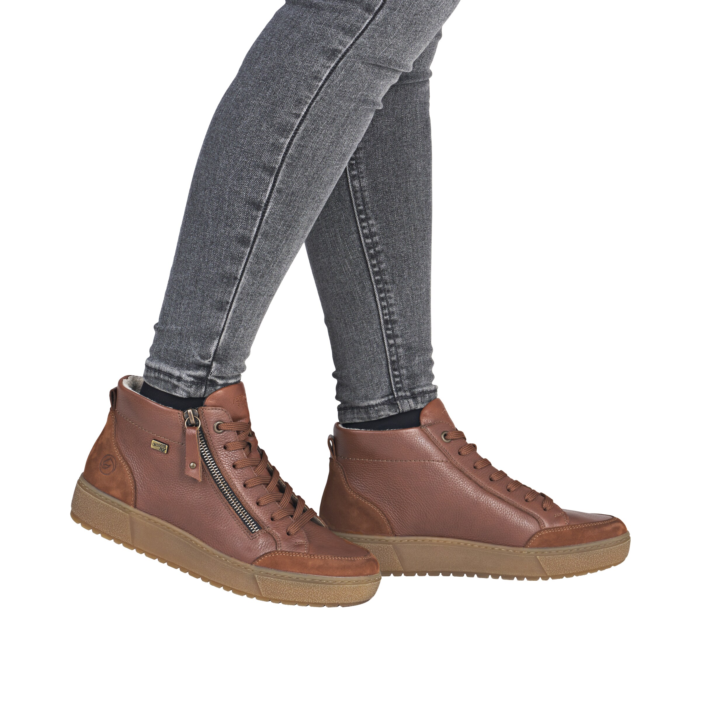 REMONTE High-Top Sneakers in Brown