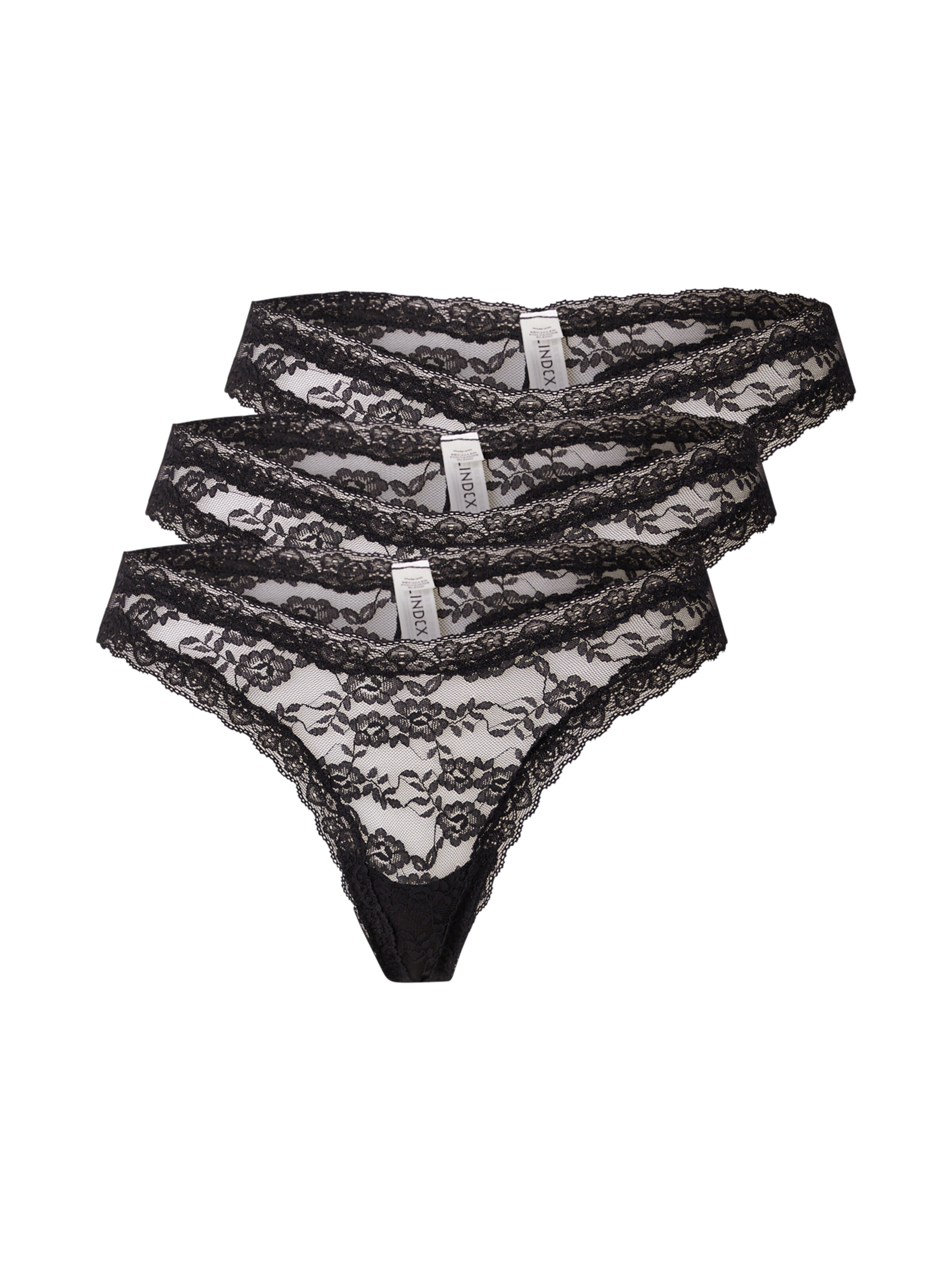 Lindex Thong 'Dana' in Black: front