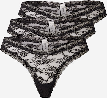 LindexTanga gaćice 'Dana' - crna boja: prednji dio