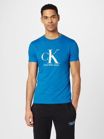 T-Shirt Calvin Klein Jeans en bleu : devant