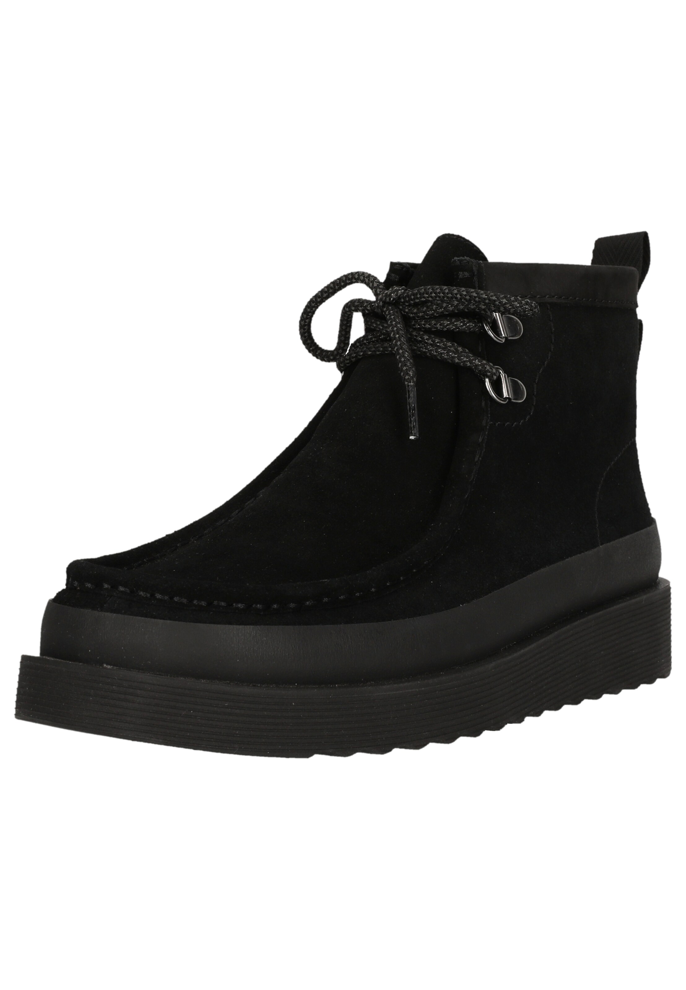 CLARKS Schnürstiefel 'Wallabee FTR2 High' in Schwarz: Vorderseite