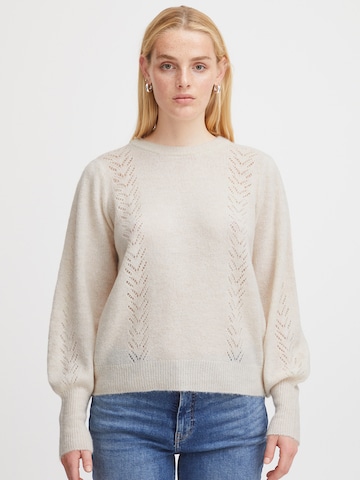 ICHI Sweater 'KAMARA' in White: front