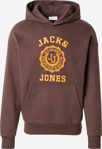 JACK & JONES Sweatshirt 'JJVICTO' in Brown: front