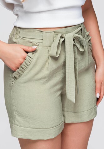 Regular Pantalon Ombre en vert