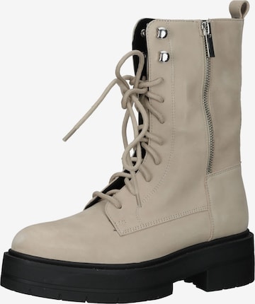 GEOX Lace-Up Ankle Boots in Beige: front