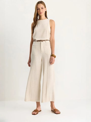 Bianco Lucci Loose fit Trousers with creases in Beige